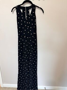 Ann Taylor Black and White Polka Dot Sleeveless Jumpsuit